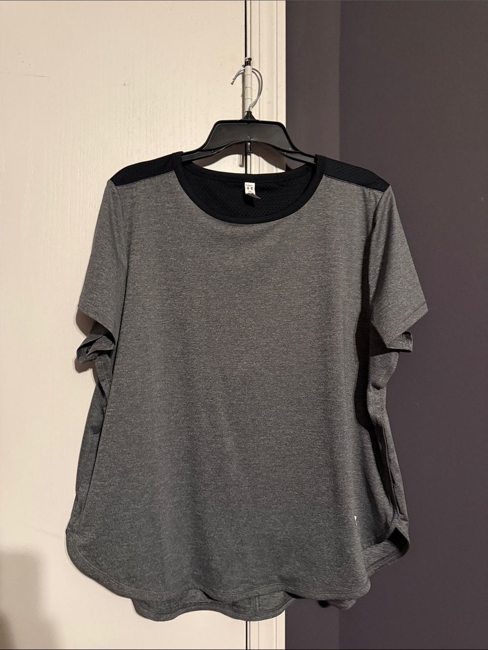 Under Armour Women's Grey Short-Sleeve Tee with Black Trim
